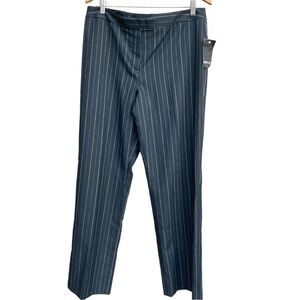 𝅺$5$ADD on-JONES & Co.- black,white & silver pinstripe trouser pant -NWT